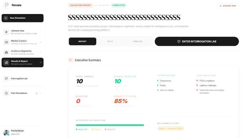Validation Report Dashboard